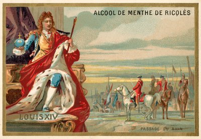 XIV. Lajos francia és a francia hadsereg átkel a Rajnán, 1672 alkotó: French School